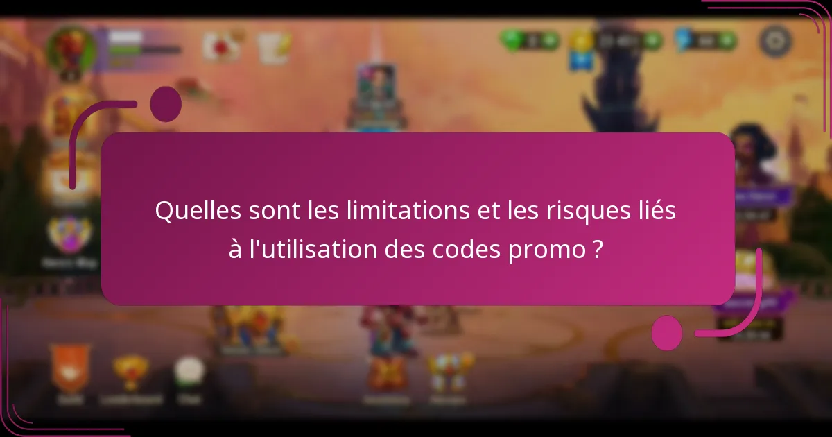 Quelles sont les limitations et les risques liés à l'utilisation des codes promo ?